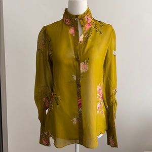 NEW! Joie silk floral button up blouse
